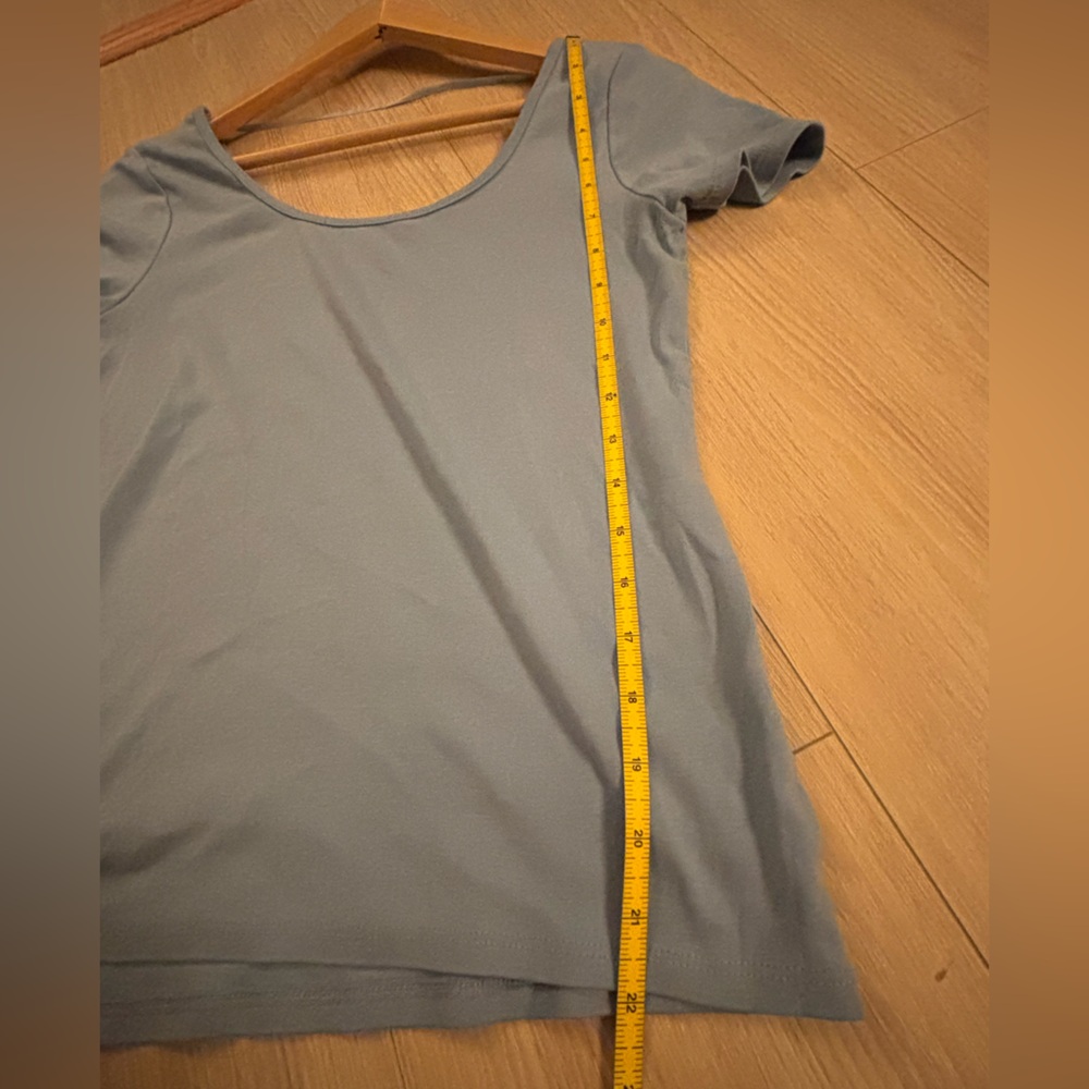 JOE FRESH 16” PTP Scoop Neck T-Shirt, Blue, Size Medium. - Picture 6 of 6